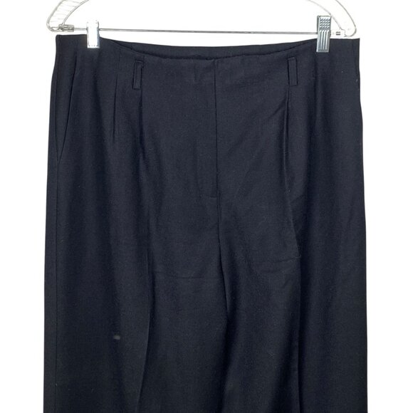 Vintage Talbots Black Wool Blend Dress Pants Womens 12 Pleated Lined High Rise - Picture 2 of 5